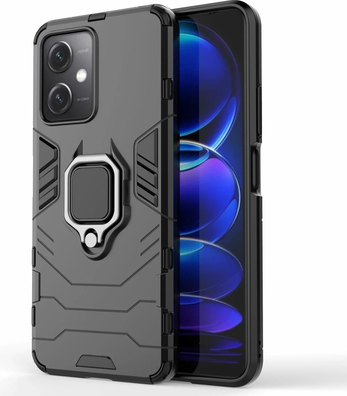 Mbështjellës Hurtel Ring Armor për Xiaomi Redmi Note 12 5G / Poco X5 5G, i zi