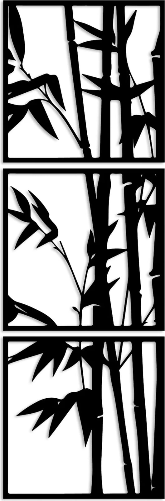 Aksesor dekorativ metalik për mur, Wallity, Rami-1, set prej 3 pjesësh