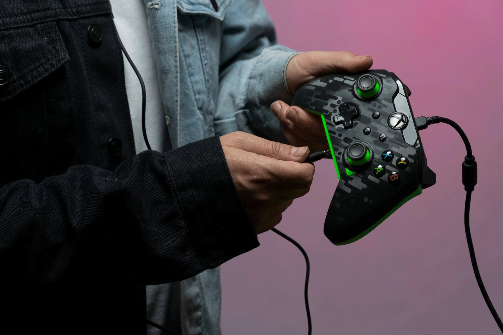 Gamepad PDP Neon Carbon, Xbox, Windows 10/11, Wired, USB, Karbon, Gjelbër Gamepad PDP Neon Carbon, Xbox, Windows 10/11, Wired, USB, Karbon, Gjelbër