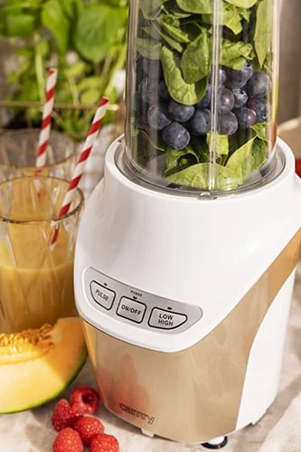 Blender personal, Adler Camry CR 4071, 1000–1700W, 1L + 0.5L, 2 shpejtësi, Pulse, i bardhë/bezhë, set me 2 gota