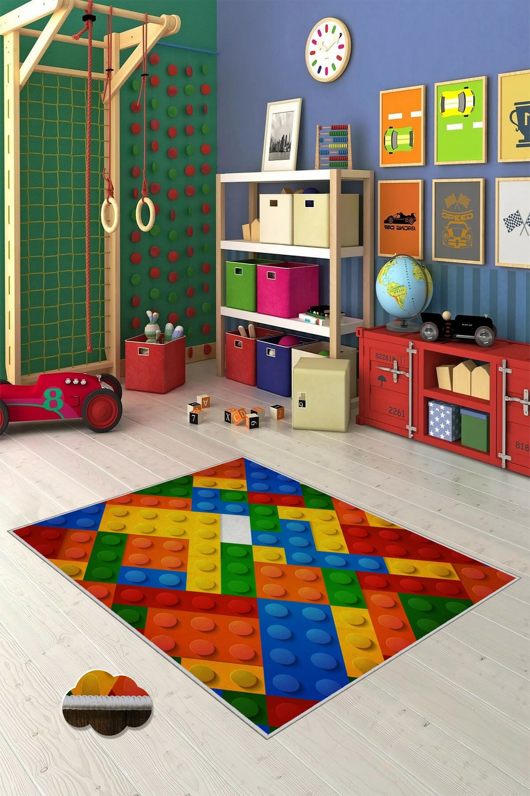 Qilim shumëngjyrësh për fëmijë, 120x180cm, WOOKECE101