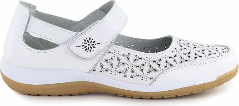 Këpucë lëkure për femra Jezzi, të bardha