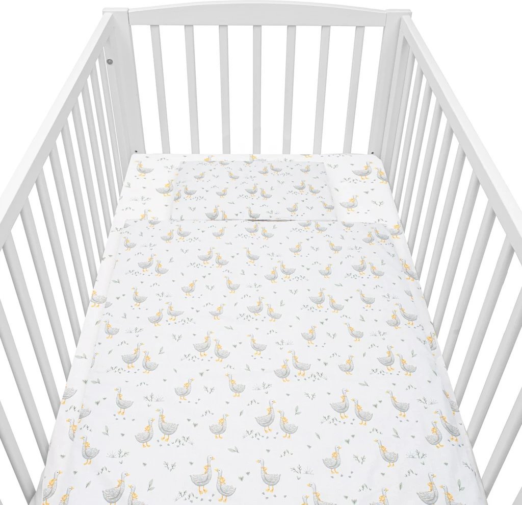 Set krevatthi me mbushje, New Baby Goose, 90x120 cm, e bardhë, jastëk 60x40 + jorgan