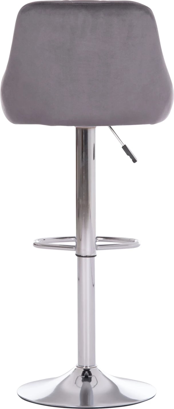 Karrige për bar ROSE, bazë e kromuar, sustë, kadife gri, 48x45x105cm, set prej 2 copë