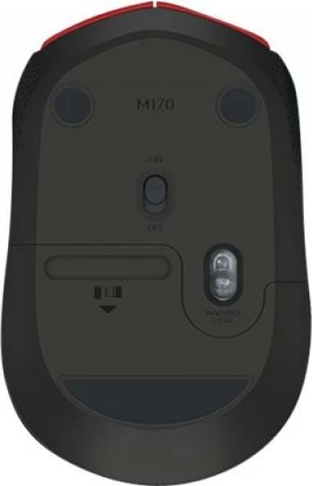 Maus Logitech M171 2.4 GHz wireless me USB 2.0 nano-marrës, ambidrejtë, i kuq/zi (910-004641)