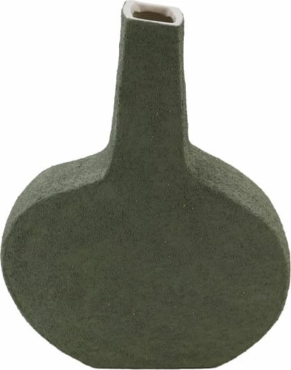 Vazë dekorative ELIXA, qeramikë, ngjyrë e gjelbër, 20x8x25cm