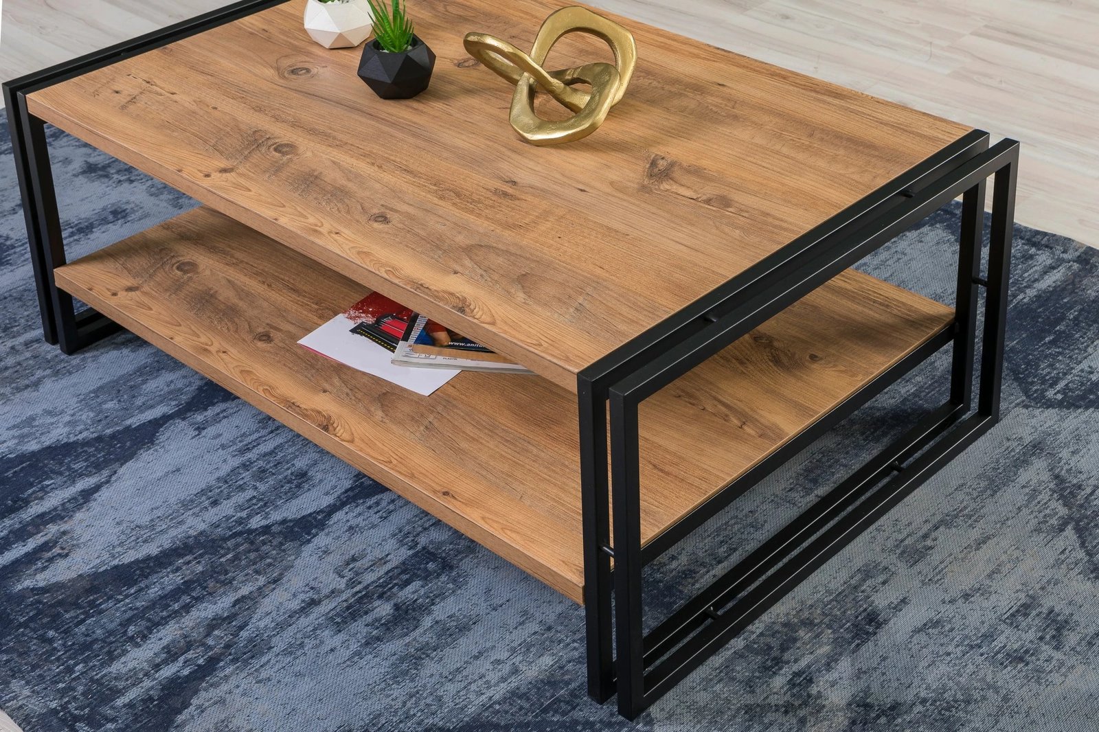 Set mobiljesh për dhomë dite Skye Decor, Cosmo Takım 23, ngjyrë Atlantic Pine dhe e zezë