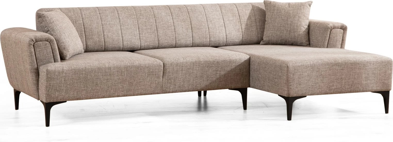 Kënd-sofë krevati Hamlet, kënd i djathtë, ngjyrë kafe e çelët