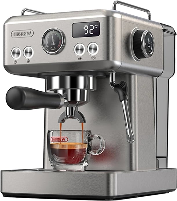 Ekspres kafeje HiBREW H10A, portafilter, 1.8L, çelik inox, argjend/gri