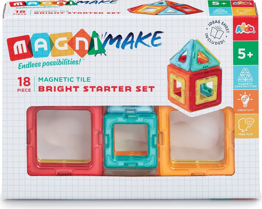 Set lodër për fëmijë Magnimake Bright Starter, 18 pjesë  