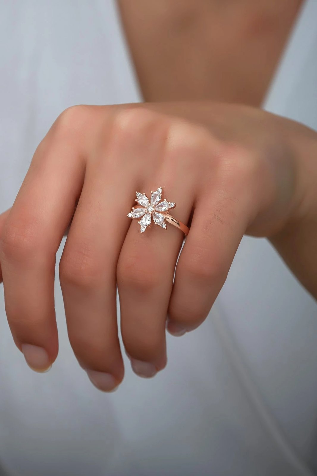 Unazë argjendi Jumeon, NRZ99810, ngjyrë argjendi, veshje ari rozë, zirkon