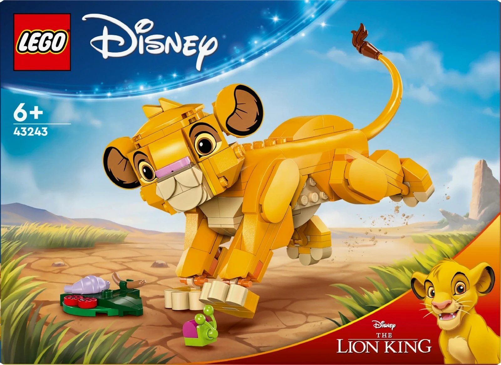 Set ndërtimi LEGO Disney Lion King 43243, Simba, 222 pjesë, e verdhë