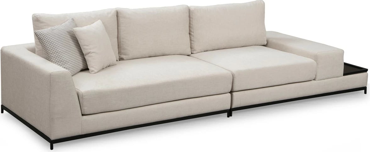 Divan katër vendesh, ngjyrë bezhë, me tavolinë anësore, Atelier del Sofa