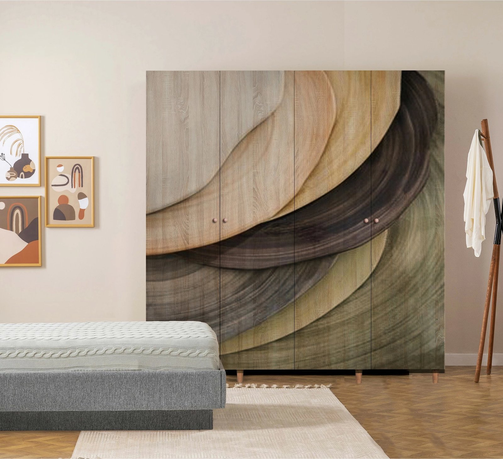 Dollap Hanah Home, Loni 4, ngjyrë Sonomo, 180x192x52cm