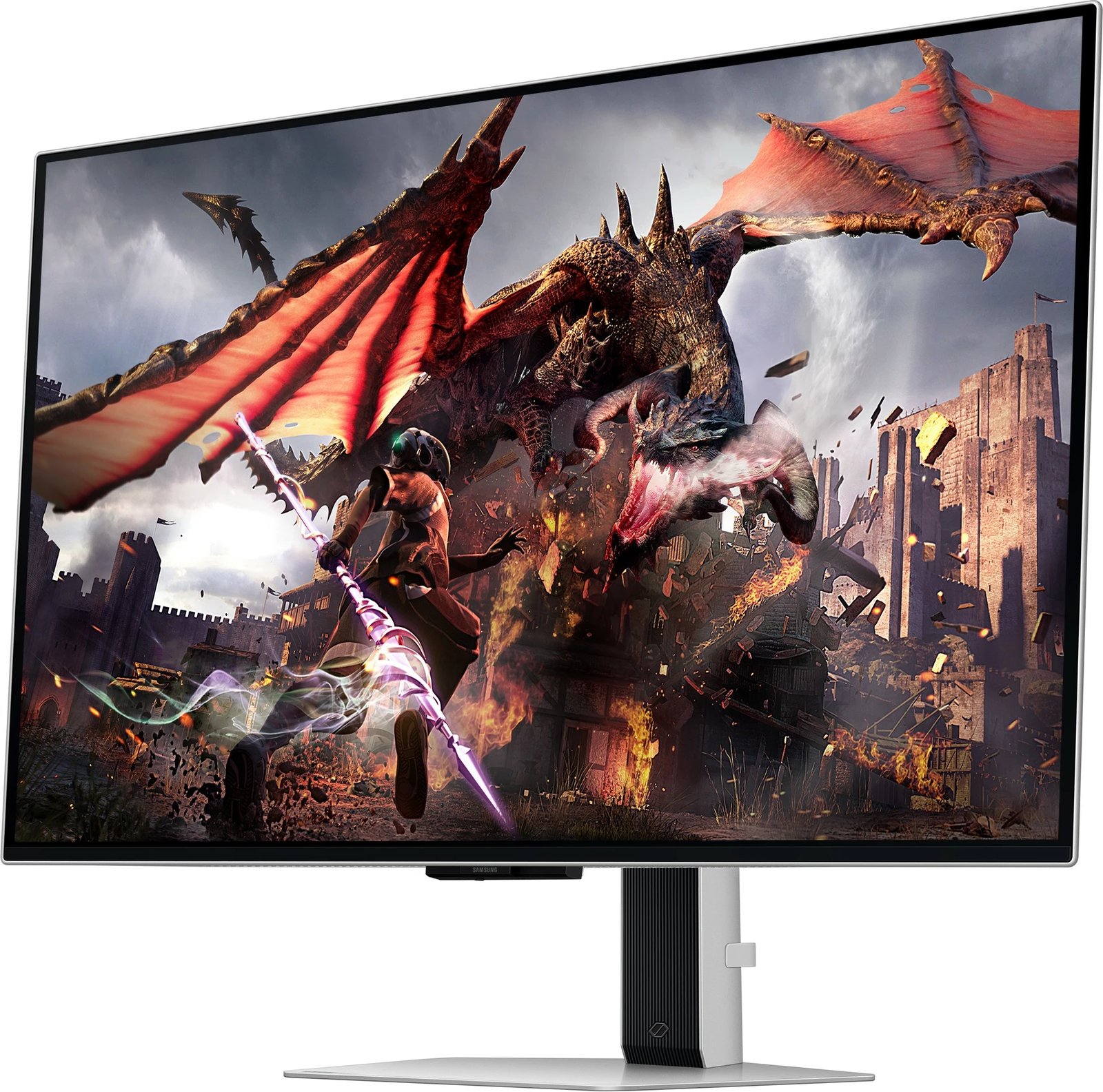 Monitor Samsung G80SD, 32", 4K Ultra HD, OLED, Silver