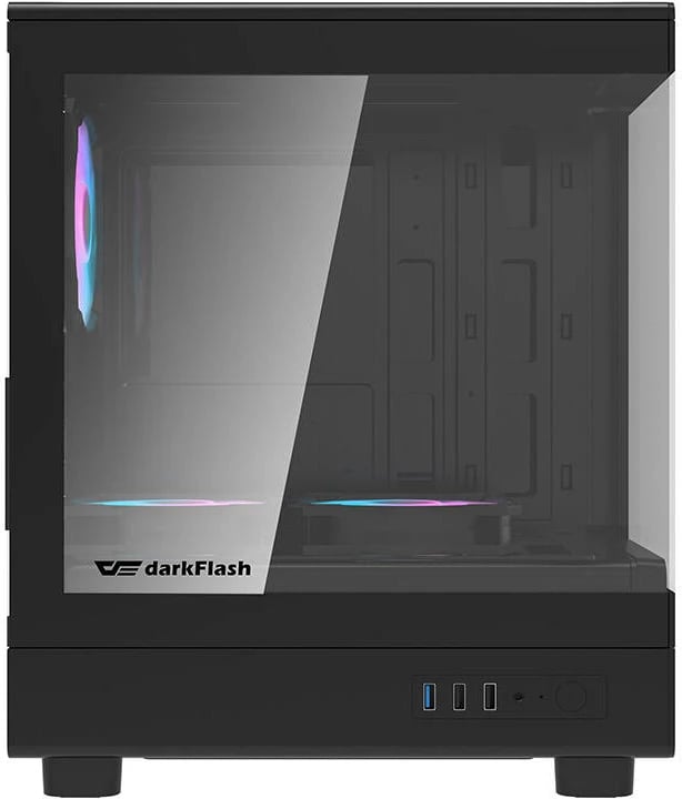 Kasë Darkflash DB330M me 3 ventilatorë aRGB, Mini Tower, e zezë