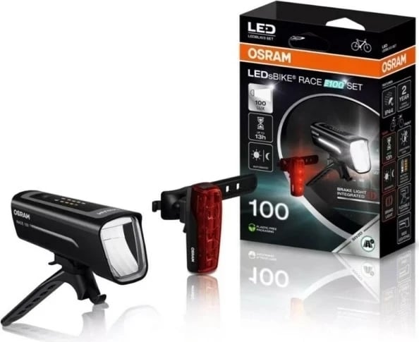 Set drita biçiklete OSRAM LED BIKE RACE, përpara/prapa, LED, i zi