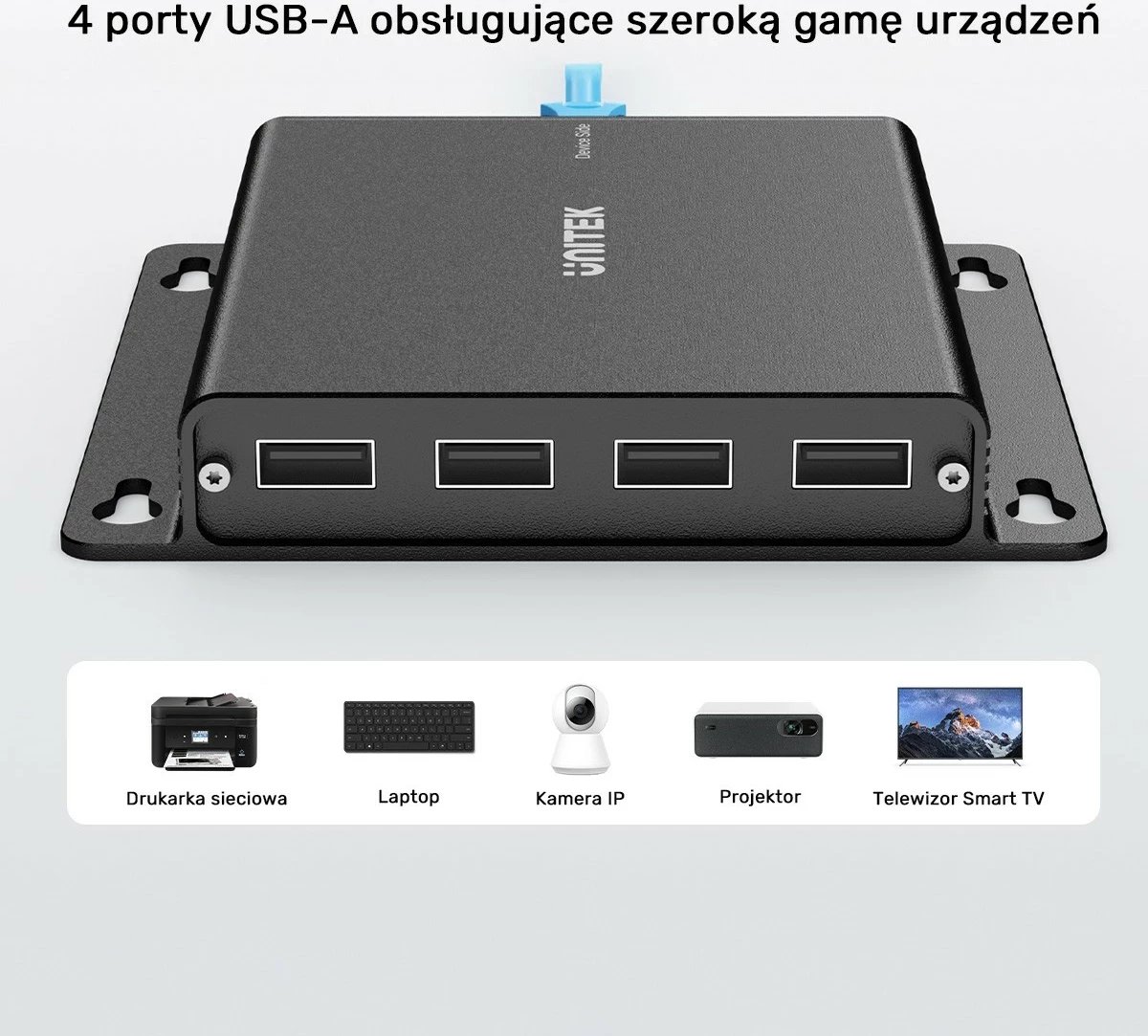 USB-C extender Unitek, 4x USB-A, Ethernet, 150m, 480Mbps