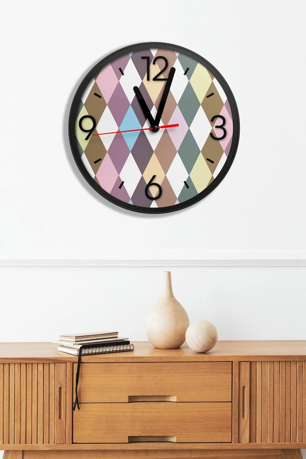 Orë muri dekorative MDF, shumëngjyrëshe, Wallity, Artavessa3Dclock14