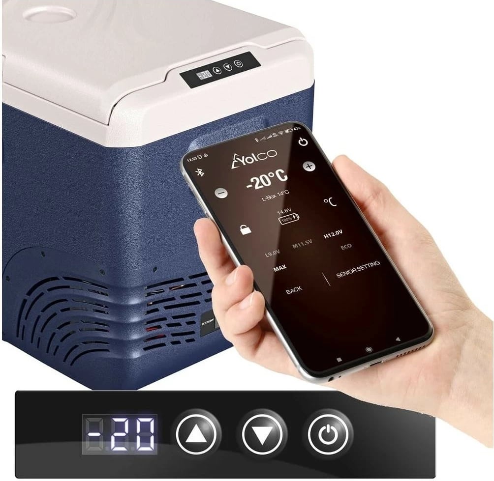 Frigorifer turistik Yolco NX 40 BT, 37L, Bluetooth, ngjyrë kaltër