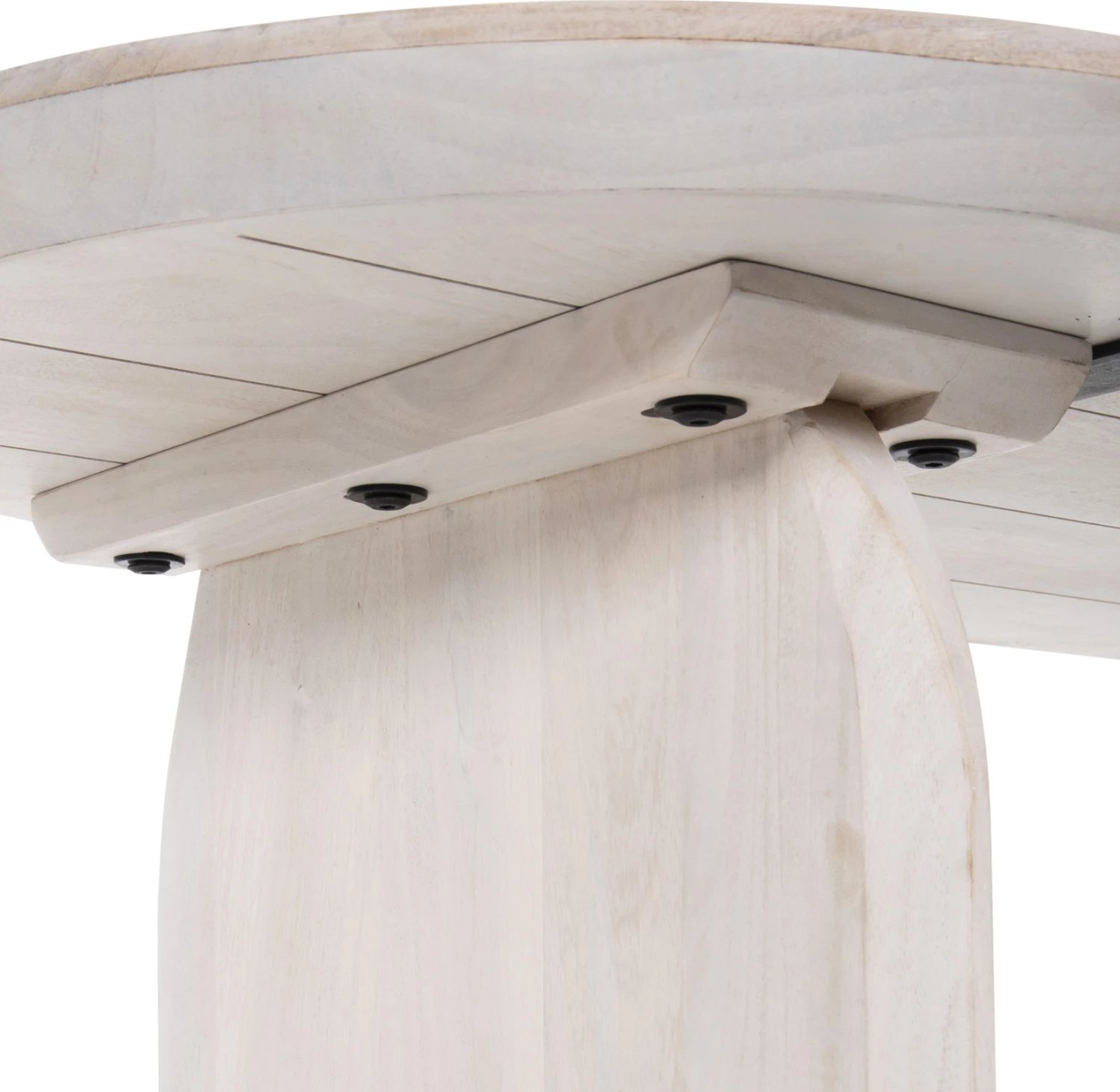 Tavolinë kafeje ovale HONKY FH9710 dru mango i fortë në të bardhë 130x60x40H cm