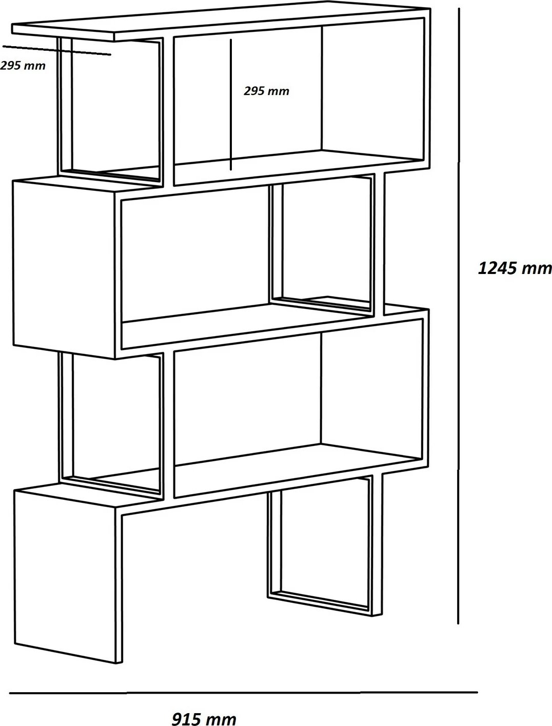 Raft librash Hanah Home Adriana, ngjyrë lis dhe e zezë, Ud