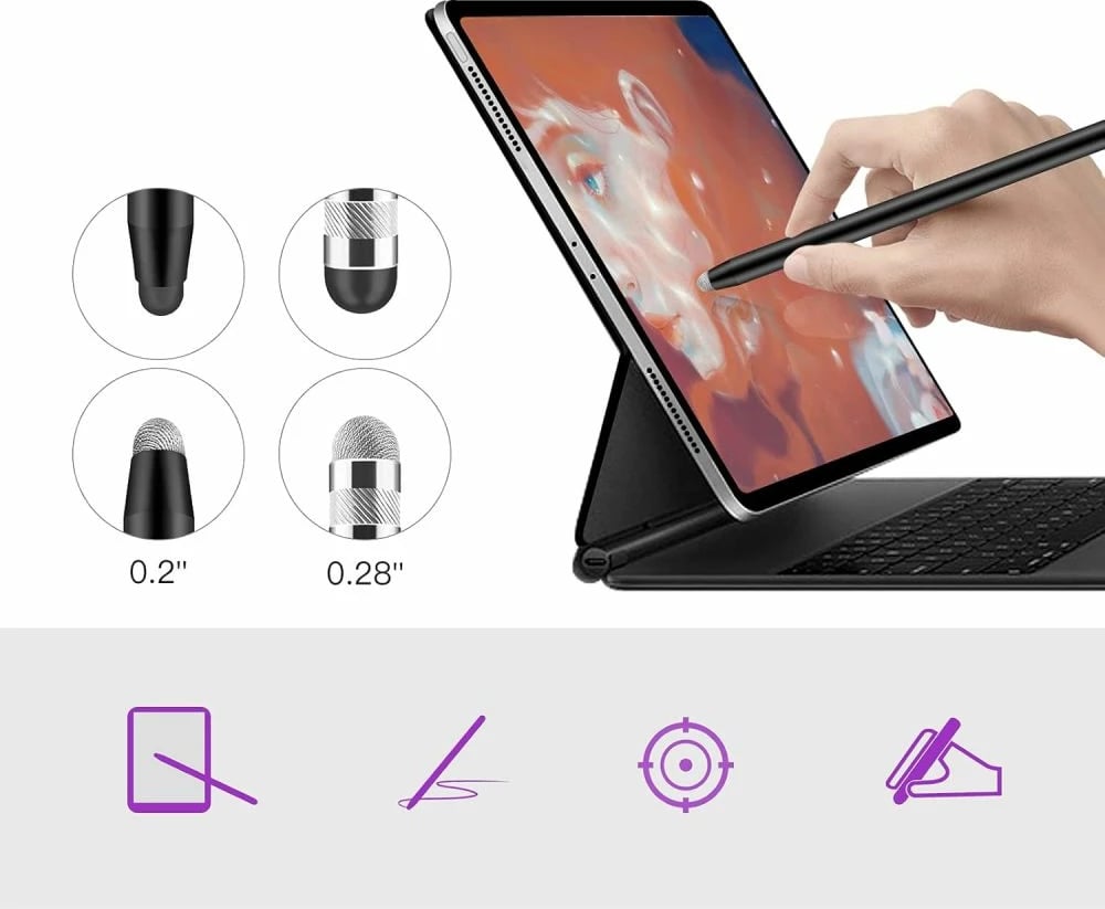 Stylus Tech-Protect USP100 për tabletë dhe smartphone, 4 maja, Vjollcë