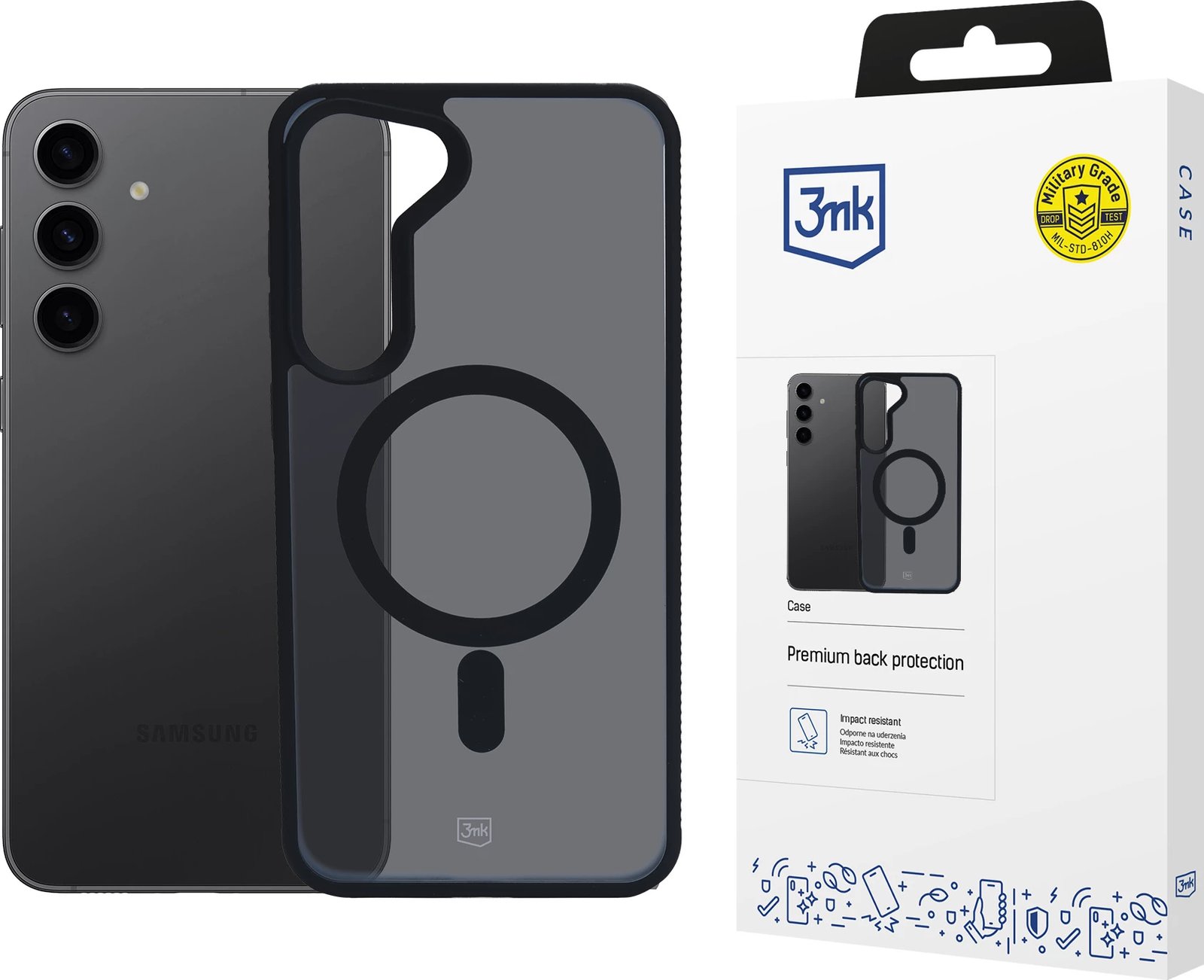 Mbështjellës 3mk Smoke MagCase me MagSafe për Samsung Galaxy S24+, gjysmë-transparent