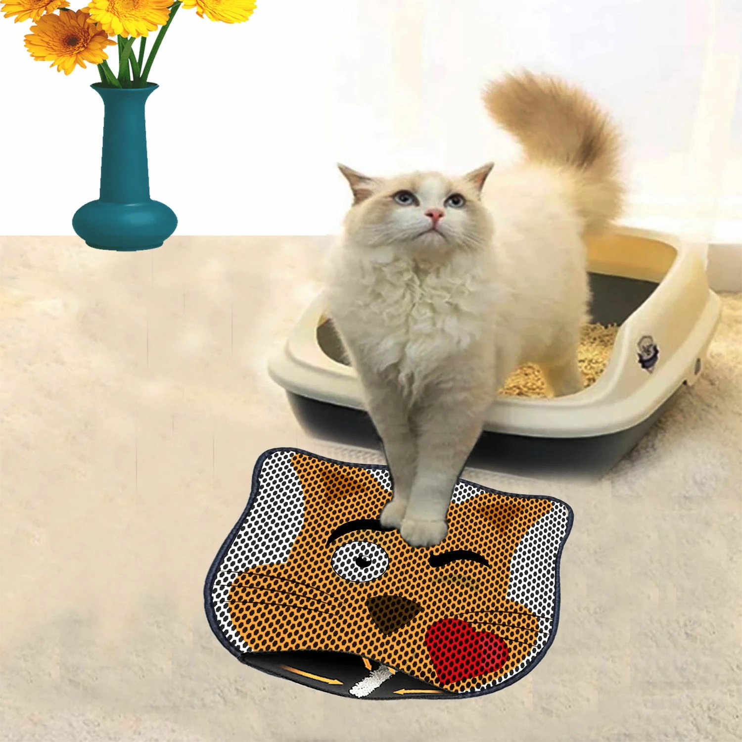 Tapet për rërë maceje, shumëngjyrësh, Paws & Whiskers, Kdkafa0226, 40x50cm