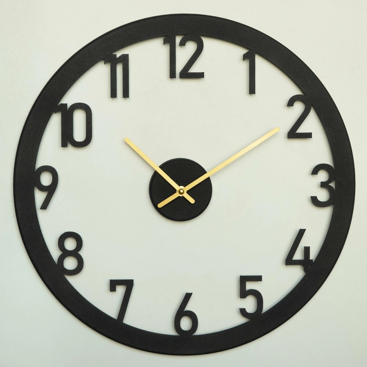 Orë muri dekorative prej metali, Wallity, Stroke, e zezë dhe ari, APS115, 48x48cm Orë muri dekorative prej metali, Wallity, Stroke, e zezë dhe ari, APS115, 48x48cm