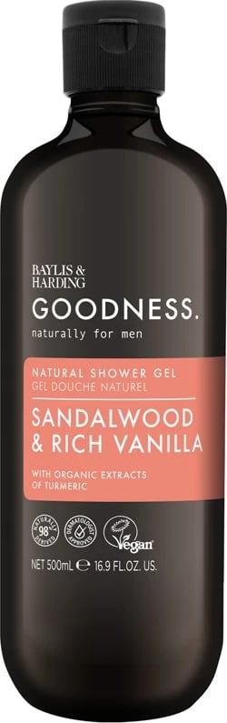 GOODNESS SANDALWOOD & VANILLA NATURAL Xhel për dus