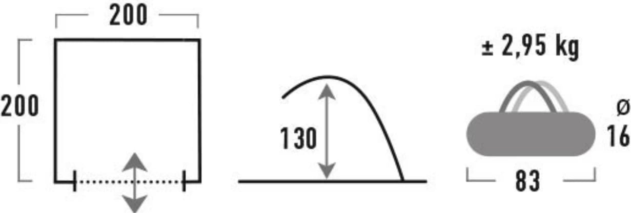 Tendë plazhi High Peak për të gjithë, gri