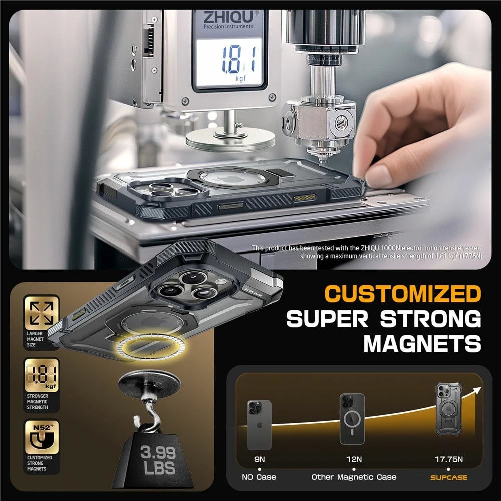 Mbështjellës Supcase UB Grip Mag për iPhone 16 Pro Max, MagSafe, Gri