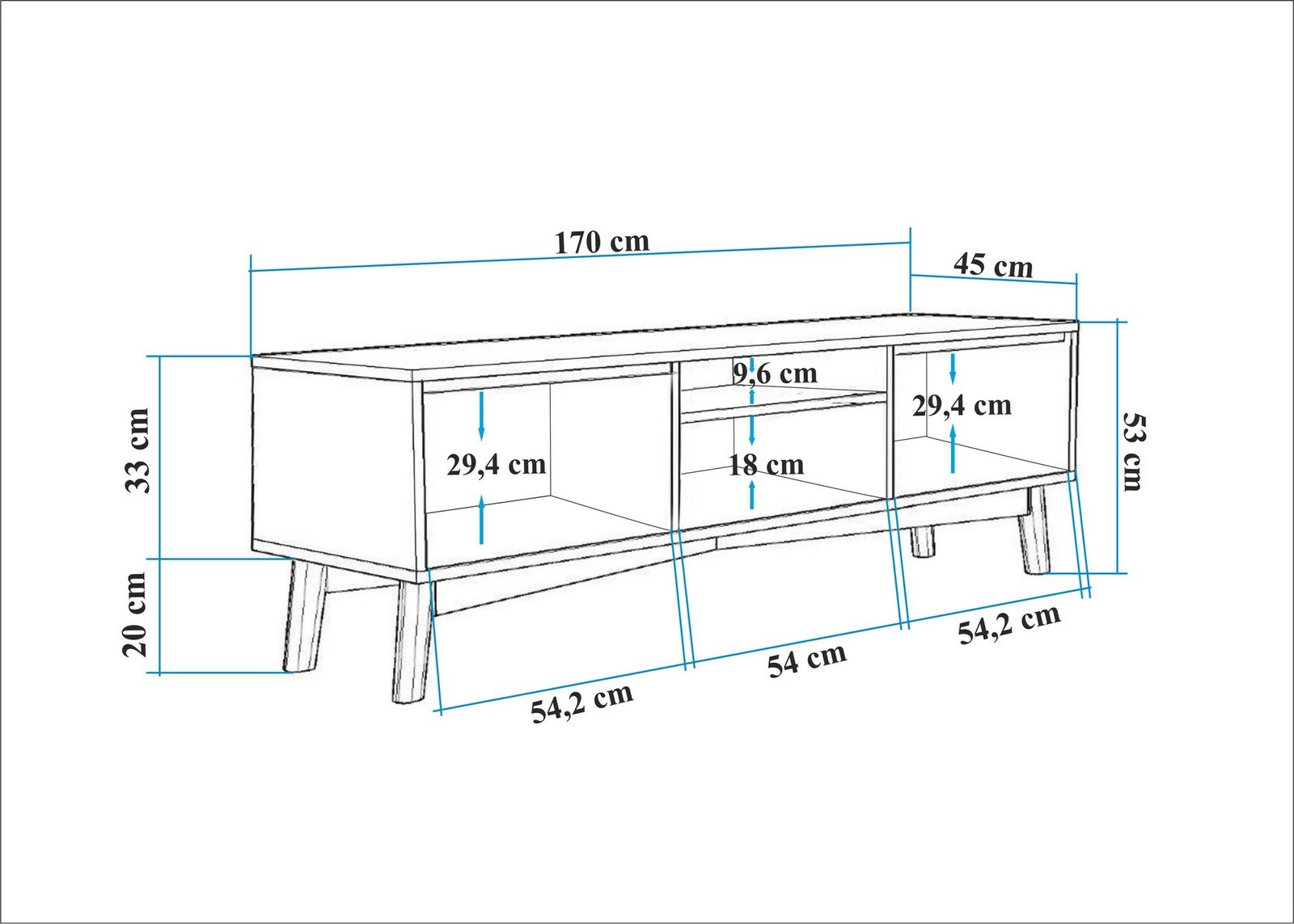 Komodë TV, ngjyrë arre, Skye Decor, Vina