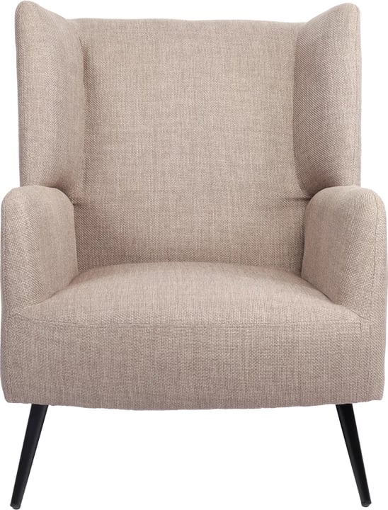 Fotel Mareta, material gri-bezhë, këmbë të zeza, 83x80x99cm