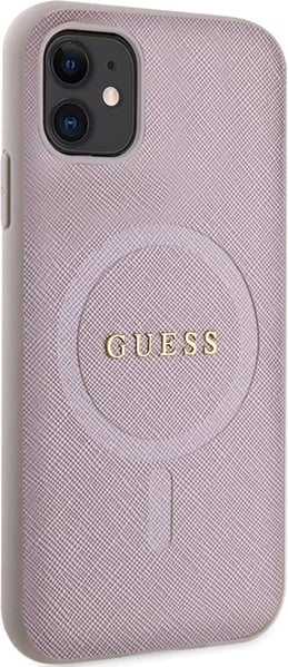 Mbështjellës Guess GUHMN61PSAHMCP për iPhone 11/XR, Saffiano MagSafe, Rozë