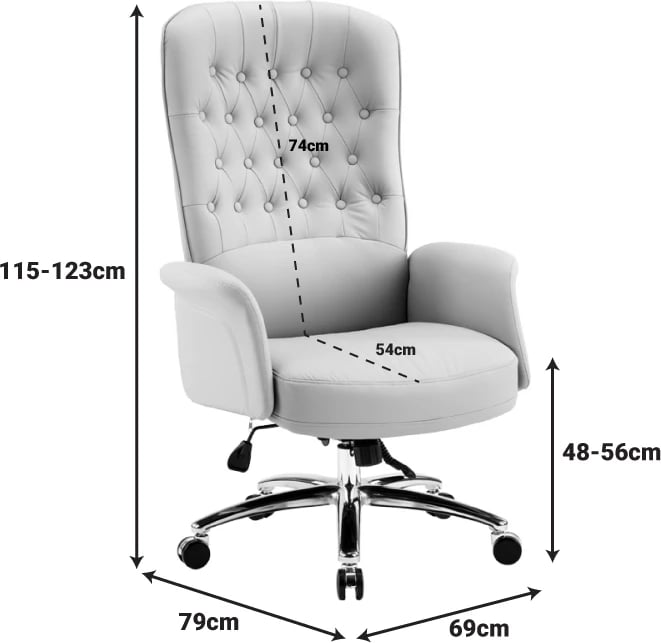 Karrige menaxheri për zyre, ngjyrë e zezë, Kaline, 69x79x115-123cm