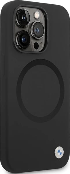 Mbështjellës BMW BMHMP14XSILBK2 për iPhone 14 Pro Max 6.7", Liquid Silicone MagSafe, Zi