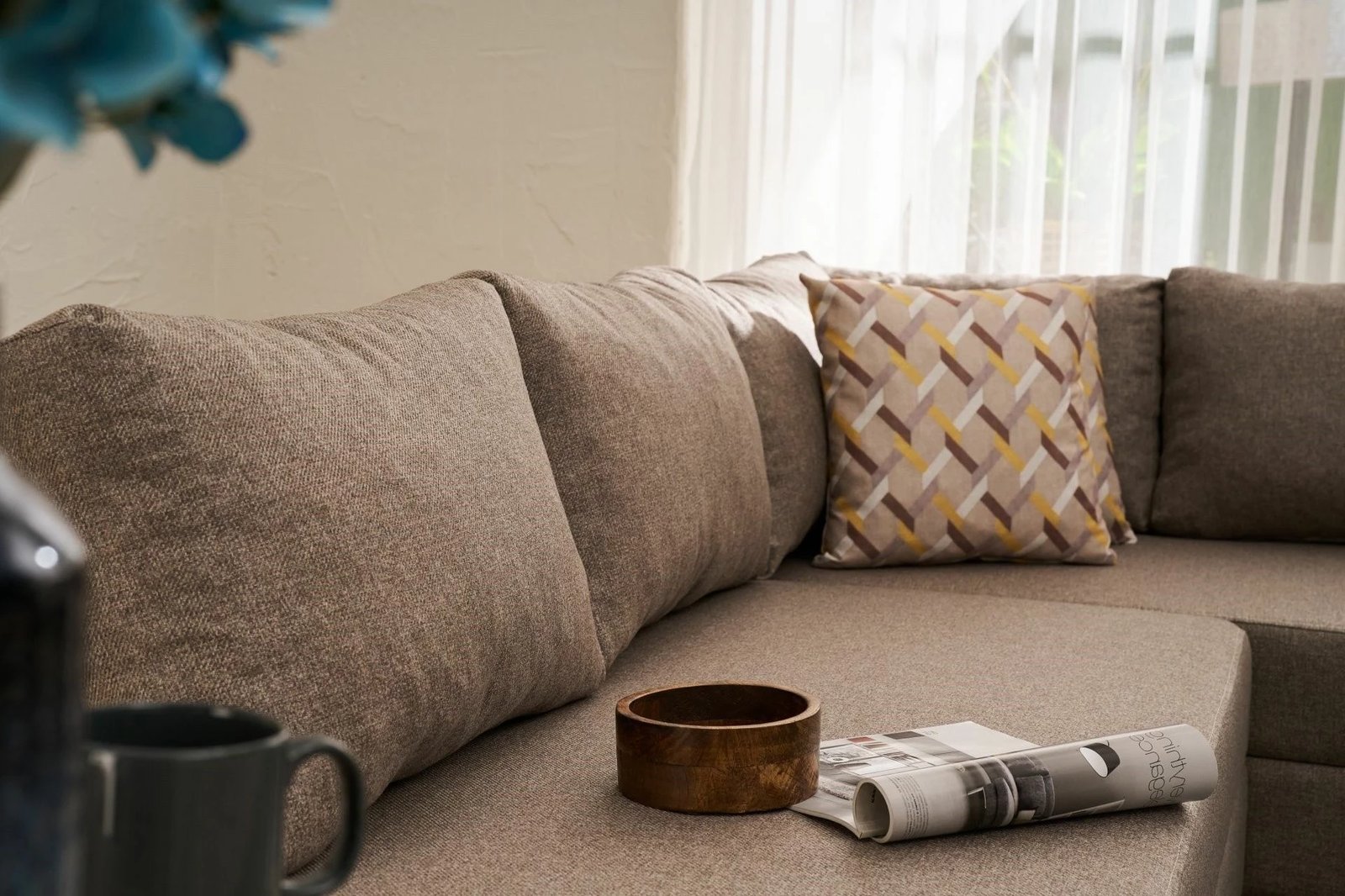 Kënd-sofë krevate Atelier del Sofa, Aly Arzilla, kënd i majtë, ngjyrë kafe