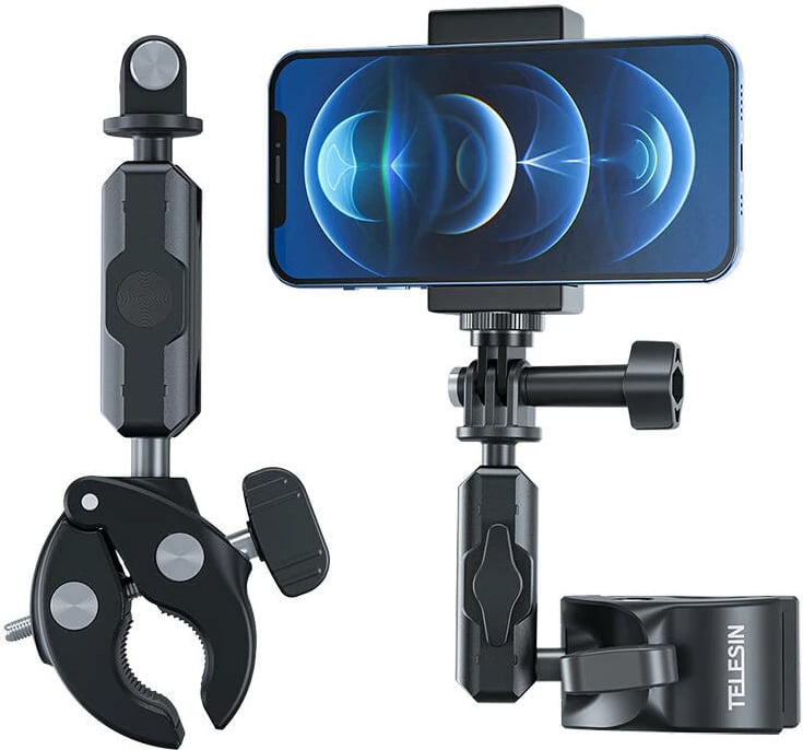 Mbajtës universal për timon Telesin GP-HBM-003 për kamera sportive, i zi