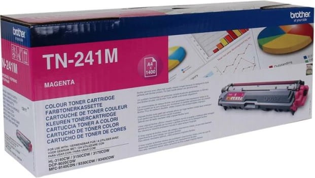 Toner Brother TN-241M, për Brother HL, rendiment 1,100–1,700 faqe, magenta