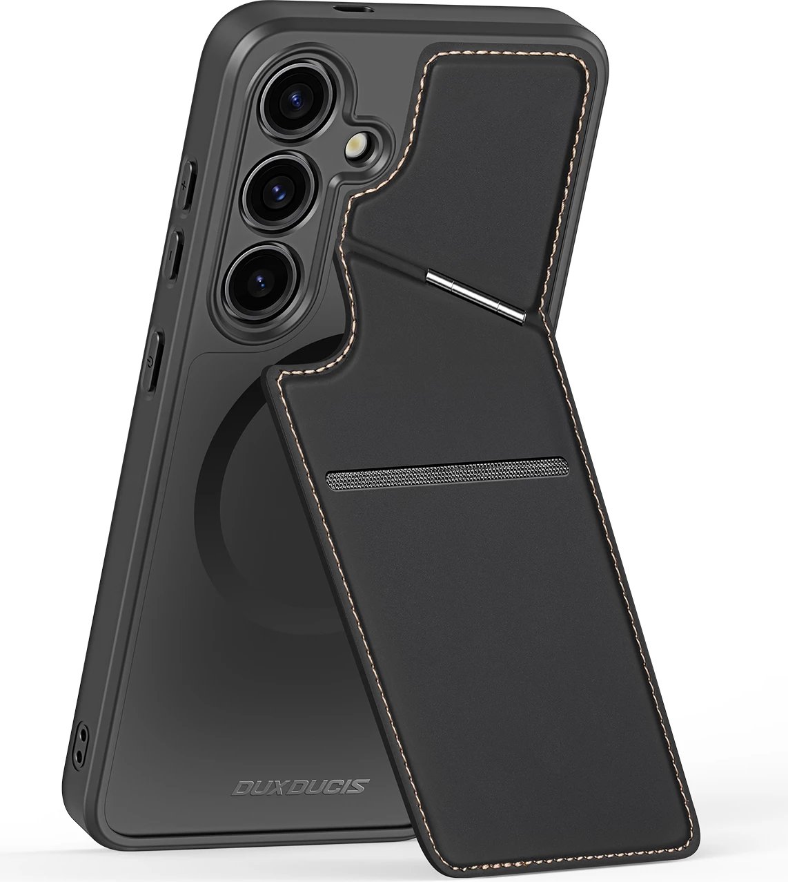 Mbështjellës Dux Ducis Rafi II Mag për Samsung Galaxy S24, me portofol dhe qëndrim, i zi