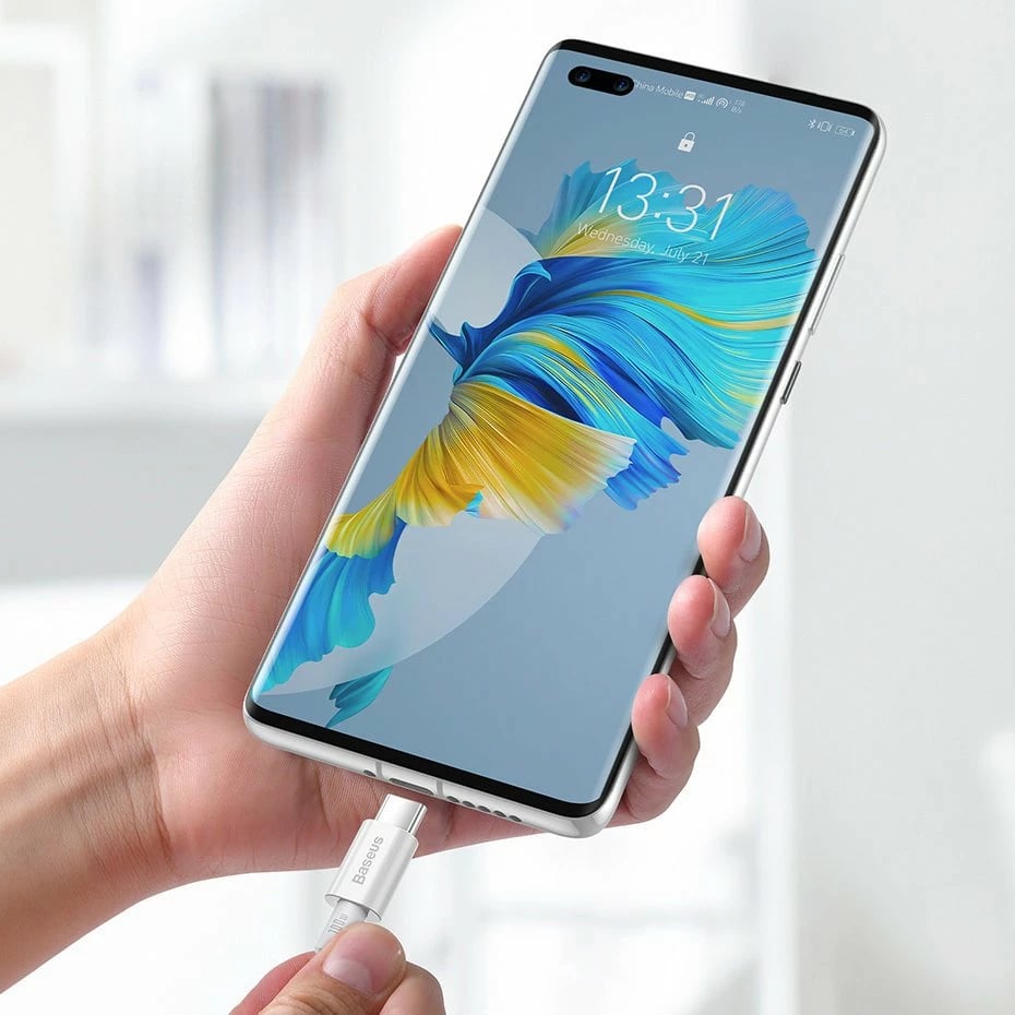 Kabllo USB-C në USB-C Baseus CATYS-C02, 2m, 100W, e bardhë