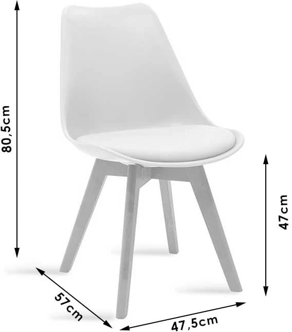 Set tavolinë me karrige Gaston, e bardhë, tavolinë Natali, e bardhë, 120x80x76cm, 5 copë