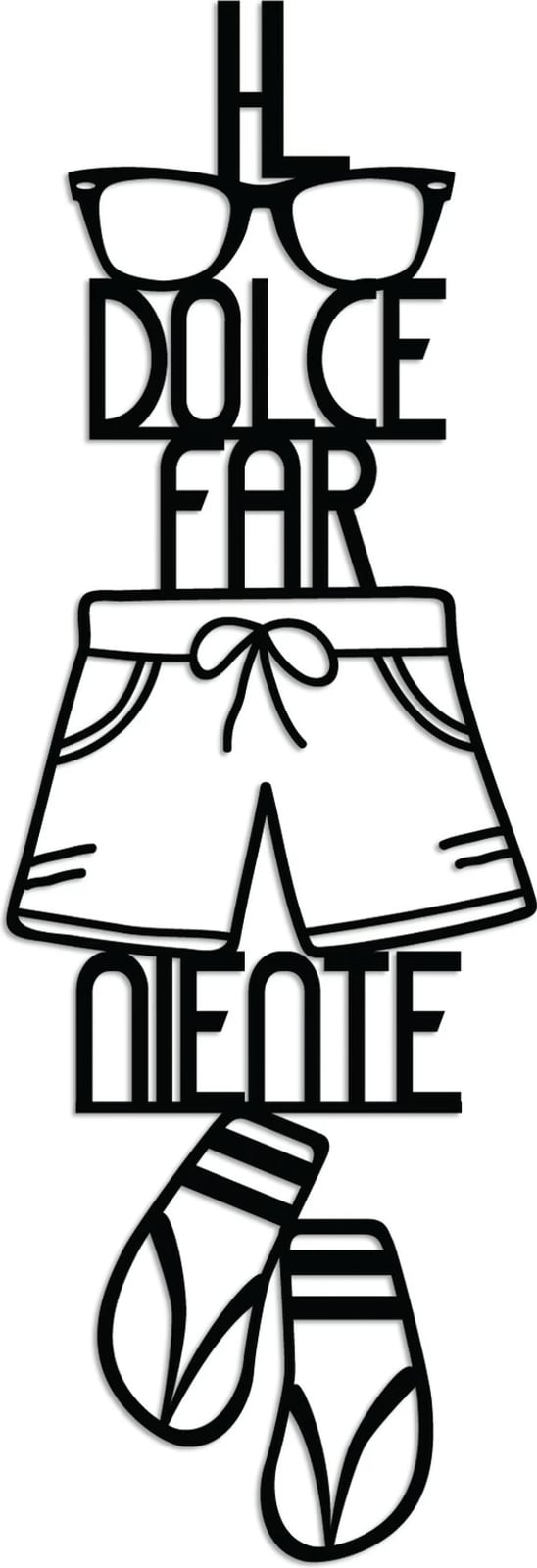 Aksesor dekorativ metalik për mur, Wallity Dolce Far Niente 3, ngjyrë e zezë, 30x85cm