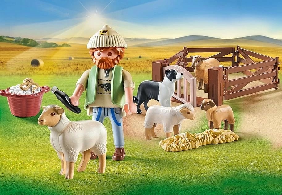 Set figurina Playmobil Country 71444, bari i ri me dele dhe qen Border Collie, 22 pjesë