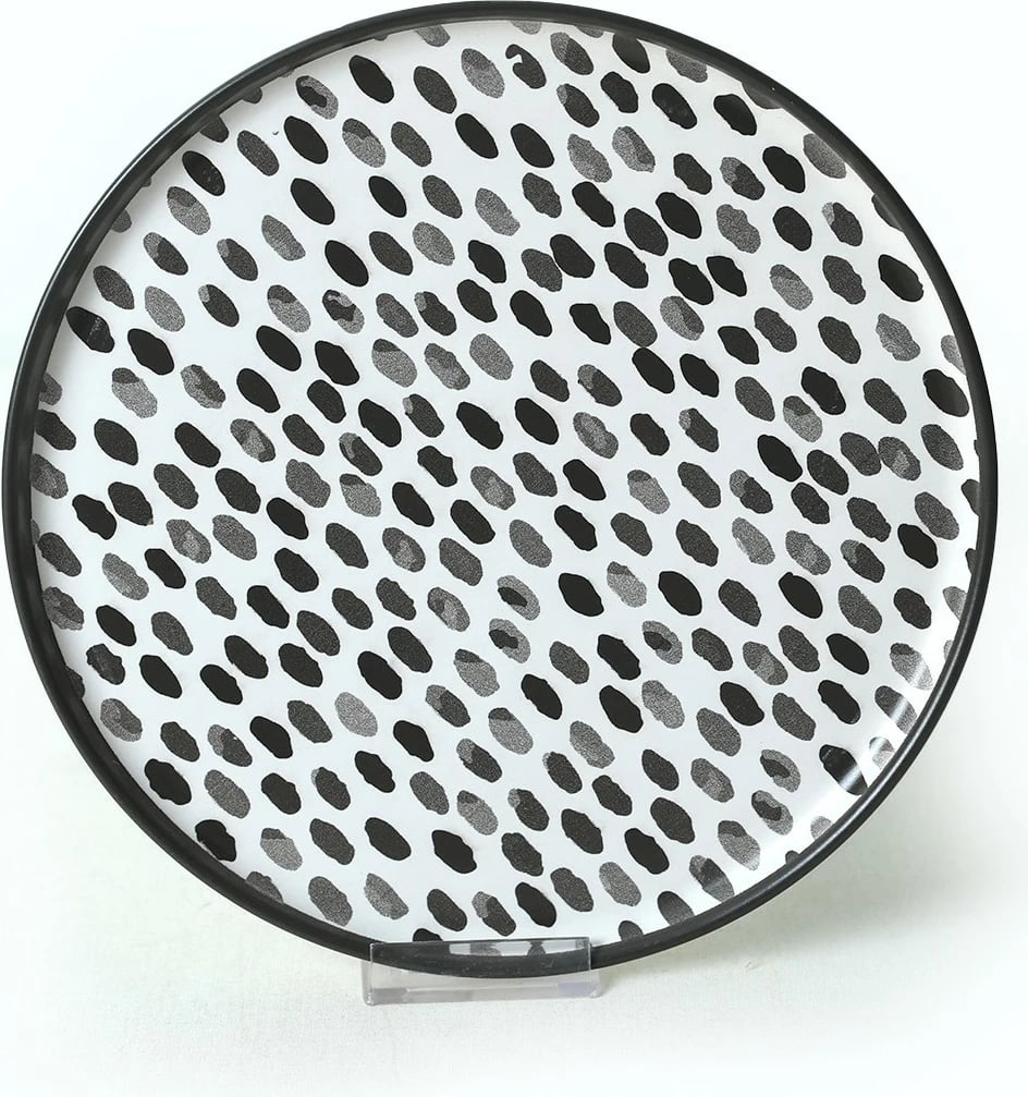 Set enësh për drekë, qeramikë, 24 copë, Hermia Concept, ngjyrë e zezë dhe e bardhë