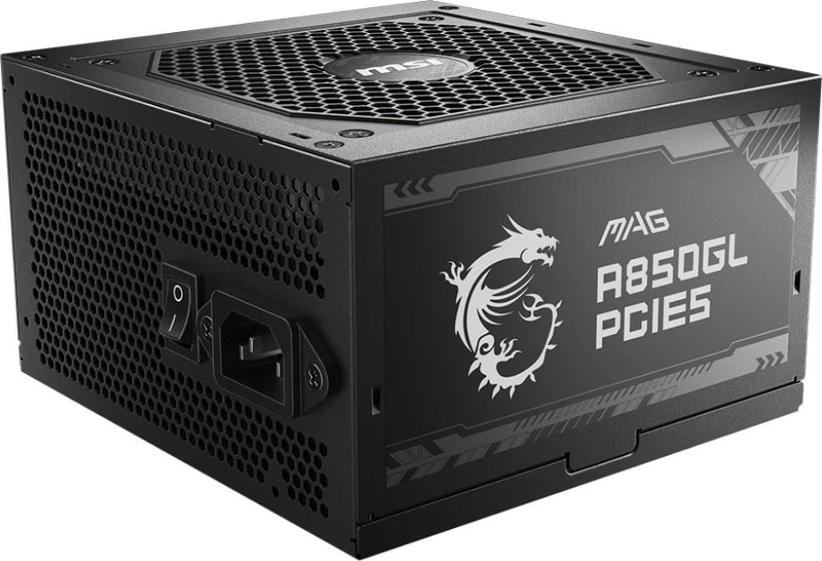 Kasë MSI MAG A850GL PCIE5, 850W, 80 PLUS Gold, Modular, E zezë