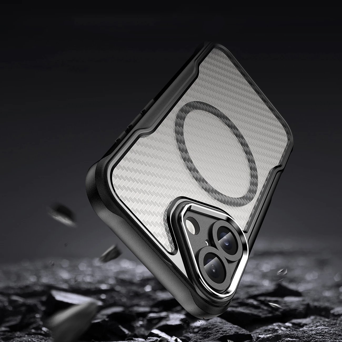 Mbështjellës Hurtel Leading Series MagSafe për iPhone 16, TPU, i zi