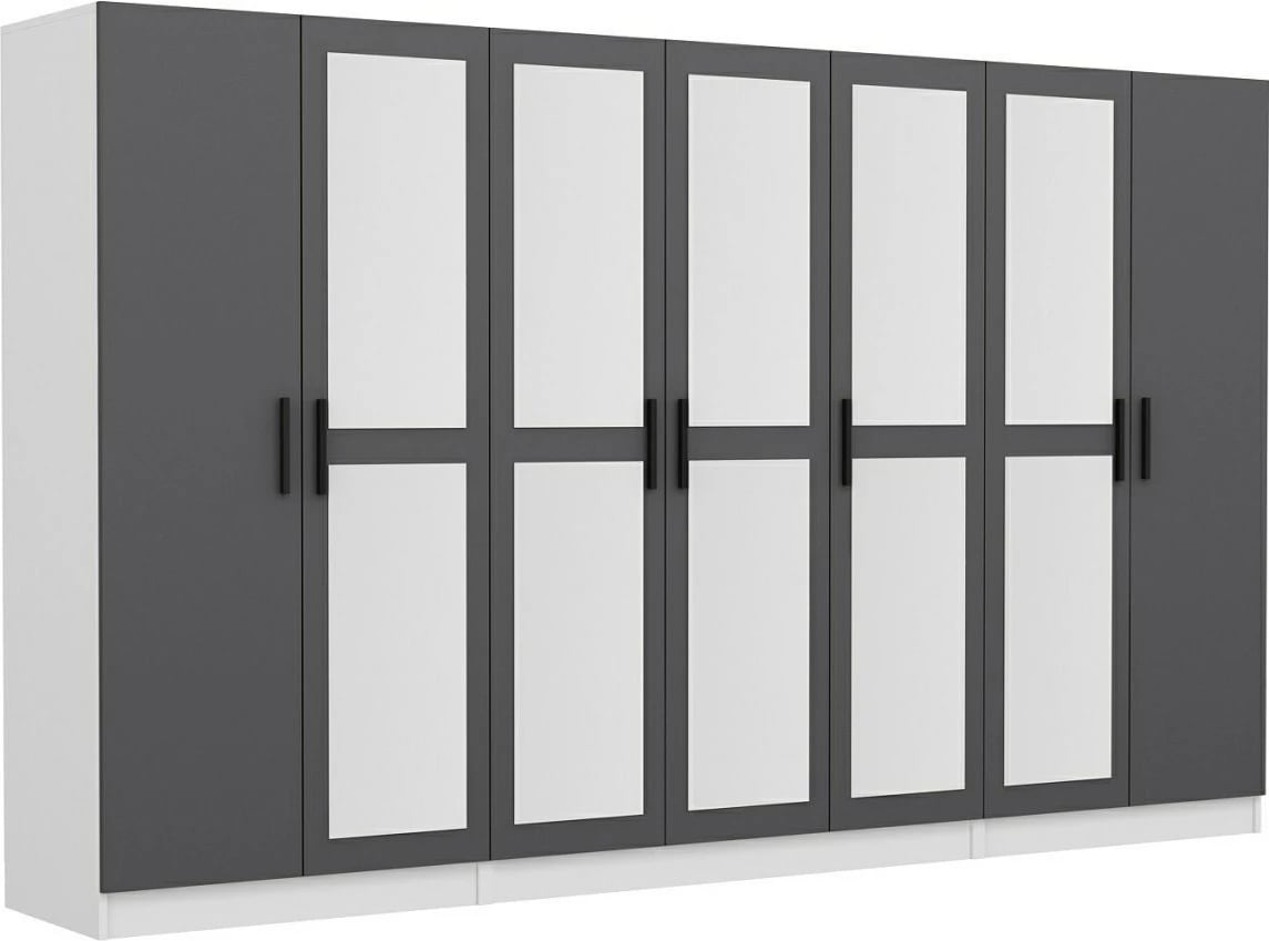 Dollap garderobë Skye Decor, ngjyrë antracit, Kale - 5069